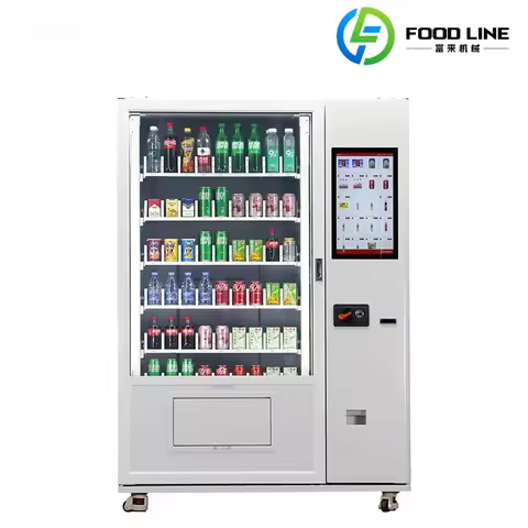 Customized Modern Smart Touch Screen Refrigerated Food Drink Snack Combo Lifting Function Elevator V