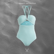 RESORT COLLECTION 2025 MINT SWIMMING SUIT ชุดว่ายน้ำผูกคอ ผ้าหนา มีฟองน้ำในตัว กัน UV UPF 50+
