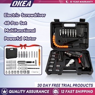 OKEA 48Pcs Set Powerful Electric Screwdriver Multifunctional With LED Light Rechargeable Portable Fo