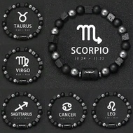 Energy Bracelet Energy braceletTEMU Twelve Constellation Energy Magnet Volcanic Stone Bracelet Men N