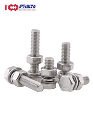 304 stainless steel hexagonal bolt screw nut set Daquan screw gasket spring washer M8M18M20M22