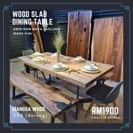 MEJA MAKAN KAYU BALAK DINING TABLE WOOD SLAB