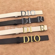 New Style Thin Style 2.0cm Ladies CD Belt Letter Buckle First Layer Cowhide Belt Fashion Women All-M