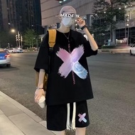 2026 Sportswear Men Summer Short-Sleeved T-Shirt Basketball Jersey Casual Shorts Set Korean Version 