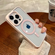 เคสแม่เหล็กไร้สายสุดหรูสำหรับ MagSafe สำหรับ iPhone 15 14 13 12 11 Pro x XR XS MAX 7 8 Plus ฝาครอบกั