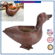 Animal Flower Pot  Resin Duck Shaped Planter Decorative for Yard Terrace