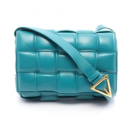 【二手】Bottega BOTTEGA VENETA絎縫 Cassette 單肩包，藍綠色皮革，Maxi Intrecciato 絎縫 Cassette 單肩包