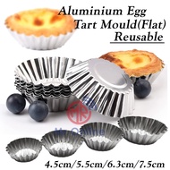 1pc Reusable Aluminium Egg Tart Mould(Flat)/Shell Tart Mould Cup Flower Edge Shape/Acuan Fruit Tart/
