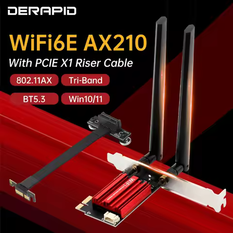 WiFi6E AX210 Bluetooth 5.3 Triple Band WiFi Card PCI-E 2.4G/5GHz/6GHz Wireless Network Card Adapter 