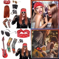 Un* 4 5 6 7 Punk Rocker Costume Set 80s Halloween Cosplay Party Props Disco Outfit