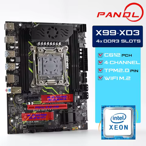NEW X99-XD3 Motherboard Kit with Intel Xeon E5 2678 V3 CPU Combo 4*DDR3 RAM Slots NVMe M.2 Mainboard