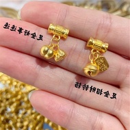Pure Gold 999 Persimmon Lotus Pom Bracelet Bracelet Pendant Female Persimmon Ruyi Lucky Bell Gold Pe