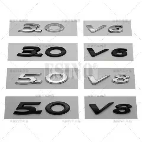 Car Styling 3D 3.0 5.0 V6 V8 Car ABS RearTrunk Fender Adhesive Badge Body Tailgate Displaceme Emblem