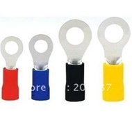 200pcs Red 22-16 AWG 0.5-1.5mm   Insulated Ring Terminal Connector RV1.25-6