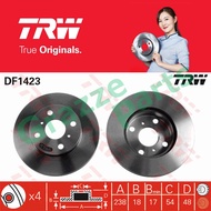 (2pc) TRW Disc Brake Rotor Front for DF1423 Toyota Corolla EE90 EE100 EE111 1.3 AE110 1.5 AE111 1.6 