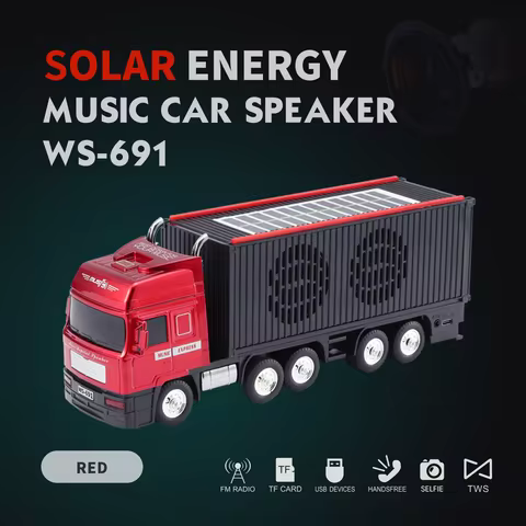 EONKO WS-691 Stereo Music Express Truck Wireless Bluetooth Speaker with TF USB FM Selfie Solar Charg