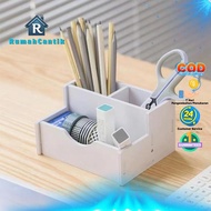 RumahCantik - Rak Desktop Desk Organizer Penyimpanan Alat Tulis Peralatan Sekolah Tempat Pensil Pulp