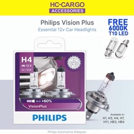 Philips VisionPlus Headlight Bulb UP TO 60% (12v) [2 Bulbs/Box Free X2 T10 Bulb] H1 H3 H4 H7 H11 900