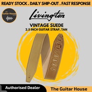 Livingston VLT-25 2.5 Inch Vintage Suede Guitar Strap, Tan ( VLT25 VLT 25 )