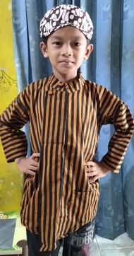 Baju Surjan Lurik Anak - Surjan Lurik Anak Premium - Surjan Lurik Anak Halus - Pakaian adat anak