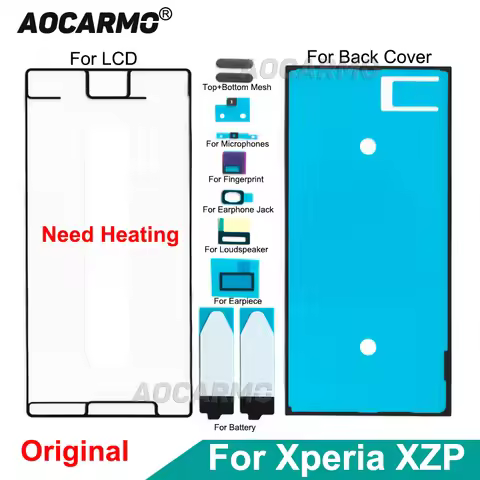 Aocarmo For Sony Xperia XZ Premium XZP Full Set Adhesive Front Frame LCD Back Battery Cover Sticker 