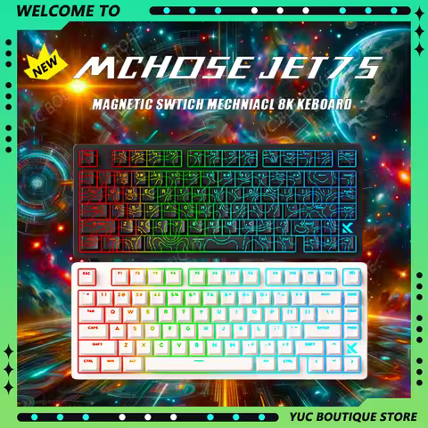 New Mchose Jet75 IN-STOCK Gaming Mechanical Keyboard Esports RGB 8k Polling Rate Custom Magnetic Swi