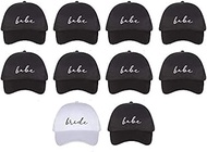 POP FIZZ DESIGNS Bride Tribe Hats | 10 Pack | 1 Bride Hat 9 Babe Hats | Bachelorette Hats Black