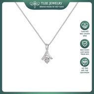 TLEE women's silver necklace with teardrop shape and Alluring Beautiful stones TLEE JEWELRY D0210