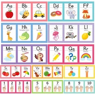 COCHIE Abjad Boho untuk Hiasan Dinding Bilik Darjah Tadika Prasekolah, Poster Garisan Nombor Abjad S