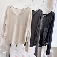 【YOGATRUTH】Woman Sports Leisure Long Sleeves Breathable Quick Drying V-neck Top Gym Yoga