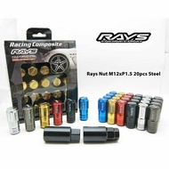 IRays Sport Rim Heavy Duty Racing Nut Long/Short Steel Lock Nut M12x1.5 Tayar Nut Besi Panjang/pende