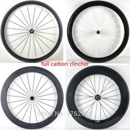 1pair New 700C 38/50/60/88mm clincher rims road bike 3K UD 12K full carbon fibre bicycle wheelsets 20.5/23/25mm width Fr