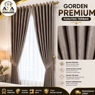 CAHAYA Premium curtains, thick, non-transparent material, 12 waves and 6 waves