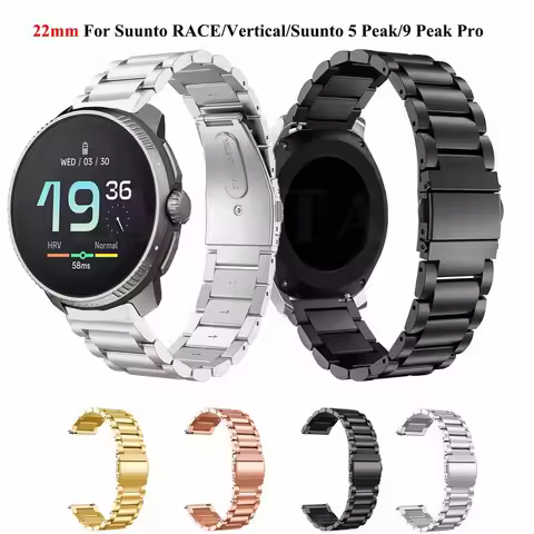 22mm Stainless Steel Strap for Suunto Run/ RACE S / Ocean /Vertical Metal Wrist Strap Bracelet for S