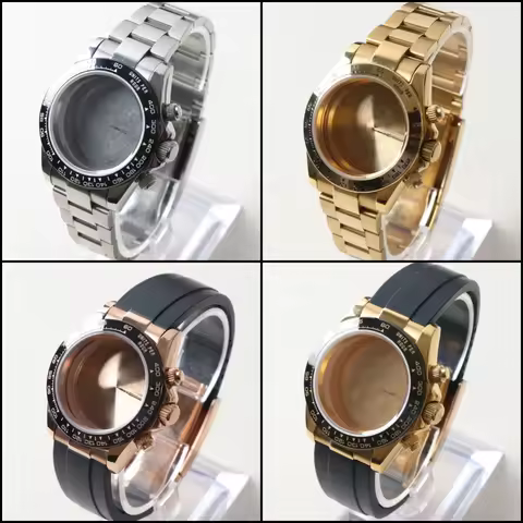 VK63 Watch Case For VK63 Movement 316L Stainless Steel Sapphire Crystal Bracelet Endlink For VK63 Mo