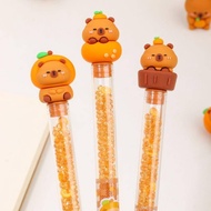 Cartoon Capybara  Cute Diamond Ballpoint Pen Colorful Crystal Gem Rotating Gel Pens Student School O