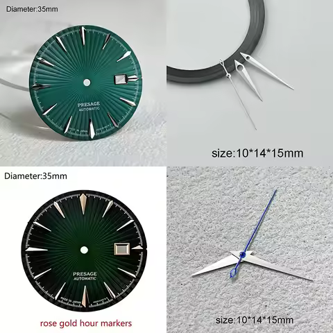 presage nh35 S logo dial 35mm radial texture no Lumen fit NH35 movement SRPD37J1 SRP852J1 watch modi