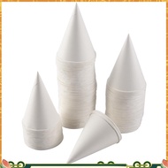 White Paper Cone Cups, Snow Cone Cups,Coated Leakproof Cone Paper Cups for , Shaved Ice, Water 200Pc