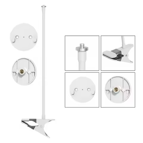 Drill Free Gooseneck Clamp Mount 360Degree Adjustable Bracket With 1/4 Screw Hole For Eufy Indoor Ca