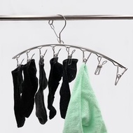 304不鏽鋼 弧形衣架　有夾子款　曬襪架　晾衣架　曬衣架