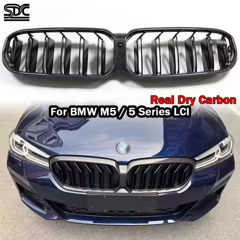 M5 Carbon Front Bumper Grills For BMW M5 F90 LCI 2021+ 530i 540i G30 G31 Real Dry Carbon Fibre Front