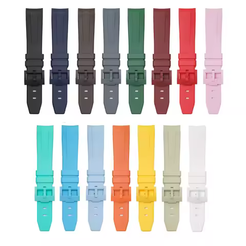 20mm Curved Interface Rubber Strap for OmegaXSwatch MoonSwatch Men Women Waterproof Sports Same Colo