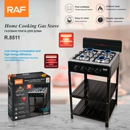 4 Burner Standing Gas Stove Dapur Gas 4 Tungku Berdiri Stainless Steel Cooker With Double Storage Sh