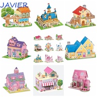 JAVIER 3D Castle Airplane Assembly Model, Building Model Cardboard, Cartoon Castle Airplane EVA Chil