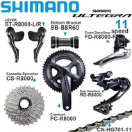 Shimano Ultegra R8000 Groupset 2X11ความเร็วจานหน้าจักรยานเสือหมอบด้านหน้าด้านหลัง Derailleur Cassette จักรยาน Groupset
