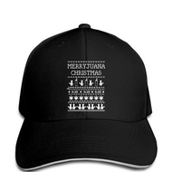 Merryjuana Xmas Baseball Cap Ugly Christmas Sweater Weed Stoner Smoke Bong Pot 1 Sun Protection Unis