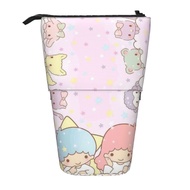 Little Twin Stars Student personalized multifunctional retractable pencil with pencil holder and cup pouch
