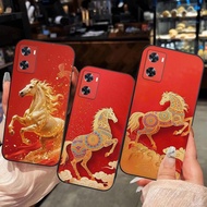 Oppo A77s case with Lucky Horse print - shockproof TPU case