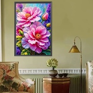 [Ddouble.my] Pink Peonies 5D DIY Partial AB Full Square Drill Diamonds Paintings Gem Art for Adults 