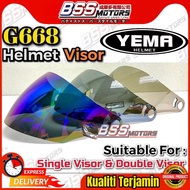 Yema G668 Helmet Visor Single & Double Visor Compatible Day Night Siang Malam